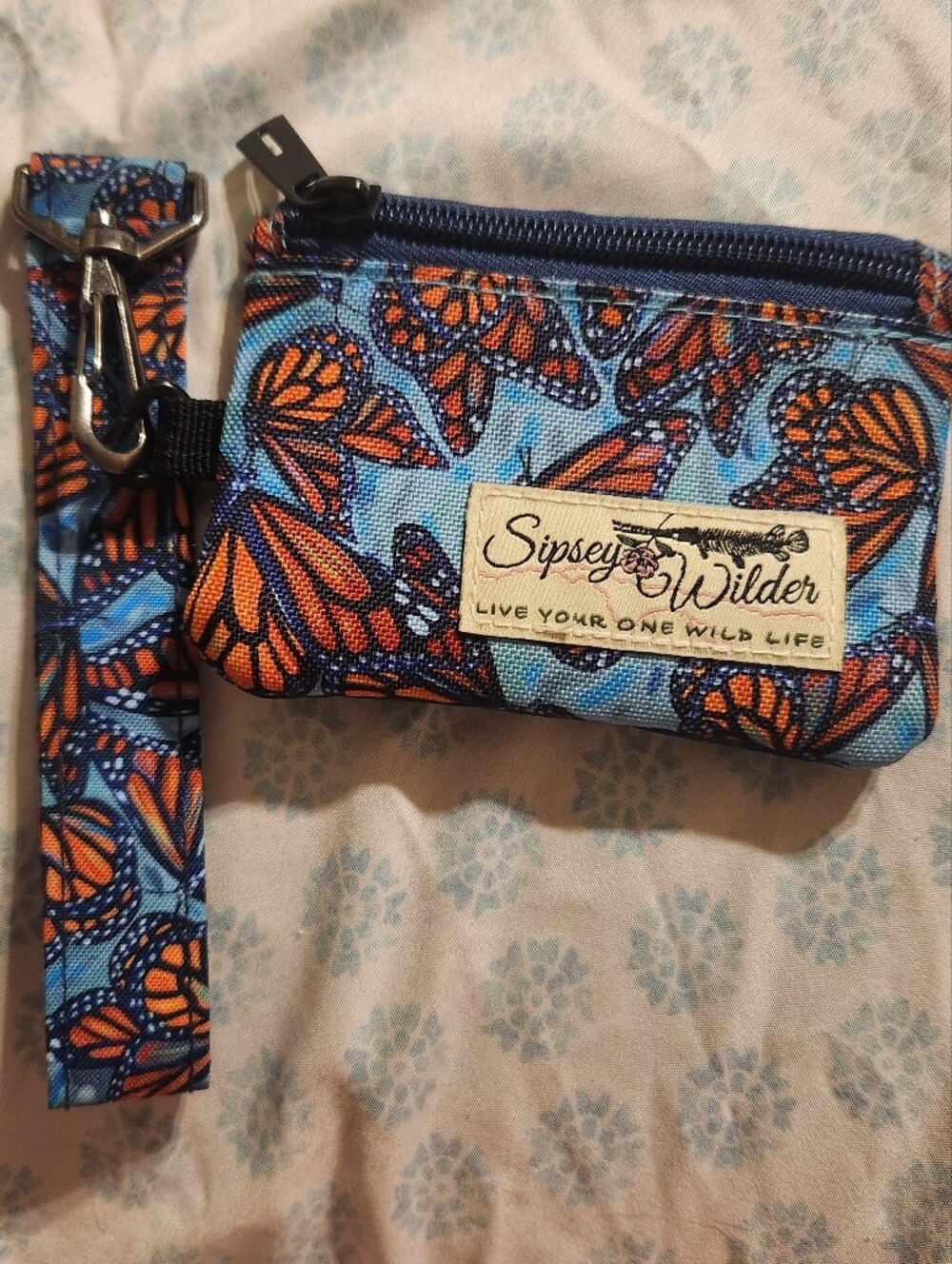 Sipsey Wilder Venture Wallet Wristlet Monarch Magic Like New Excellent